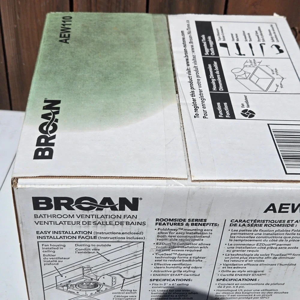 Broan InVent Series Quiet Ventilation Fan White AEW110